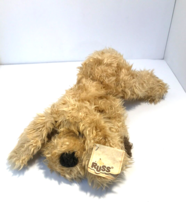 Russ Berrie and Company Gusto Stuff Animal Plush Dog Shaggy Curly Brown VTG - £19.90 GBP