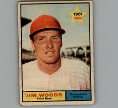 1961 Rookie TOPPS JIM WOODS PHILADELPHIA PHILLIES #59 - $3.05