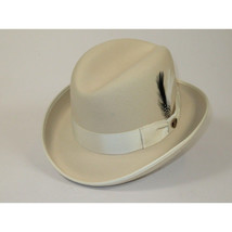 Men Bruno Capelo Dress Formal Hat Australian Wool Homburg Godfather GF110 Bone image 2