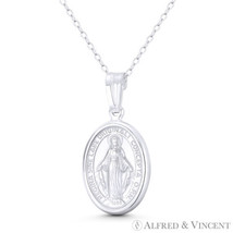 Holy Mother Mary Miraculous Medal Marian Cross .925 Sterling Silver 29mm Pendant - £14.66 GBP+