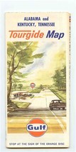 GULF Oil CO Tourgide Map of Alabama Kentucky Tennessee Rand McNally 1964 - £9.38 GBP