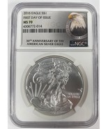 2016 $1 Plata Águila Americana MS-70 FDOI 30 Aniversario - $127.35