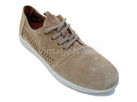 Toms Shoes Mens 10 Del Rey Brown Toffee Woven Suede Lace Up Casual Sneaker - $42.75