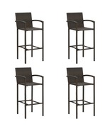  Bar Stool Set of 4 Brown Synthetic rattan, powder-coated steel - $404.49