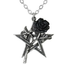 Alchemy Gothic Ruah Vered Pendant Black Rose Pentagram Star Necklace P715 NWT - £16.79 GBP