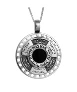 Anhänger Kabbalah Namen von 12 Engeln &amp; Ana Bekoach mit Onyx Sterling... - €144,44 EUR