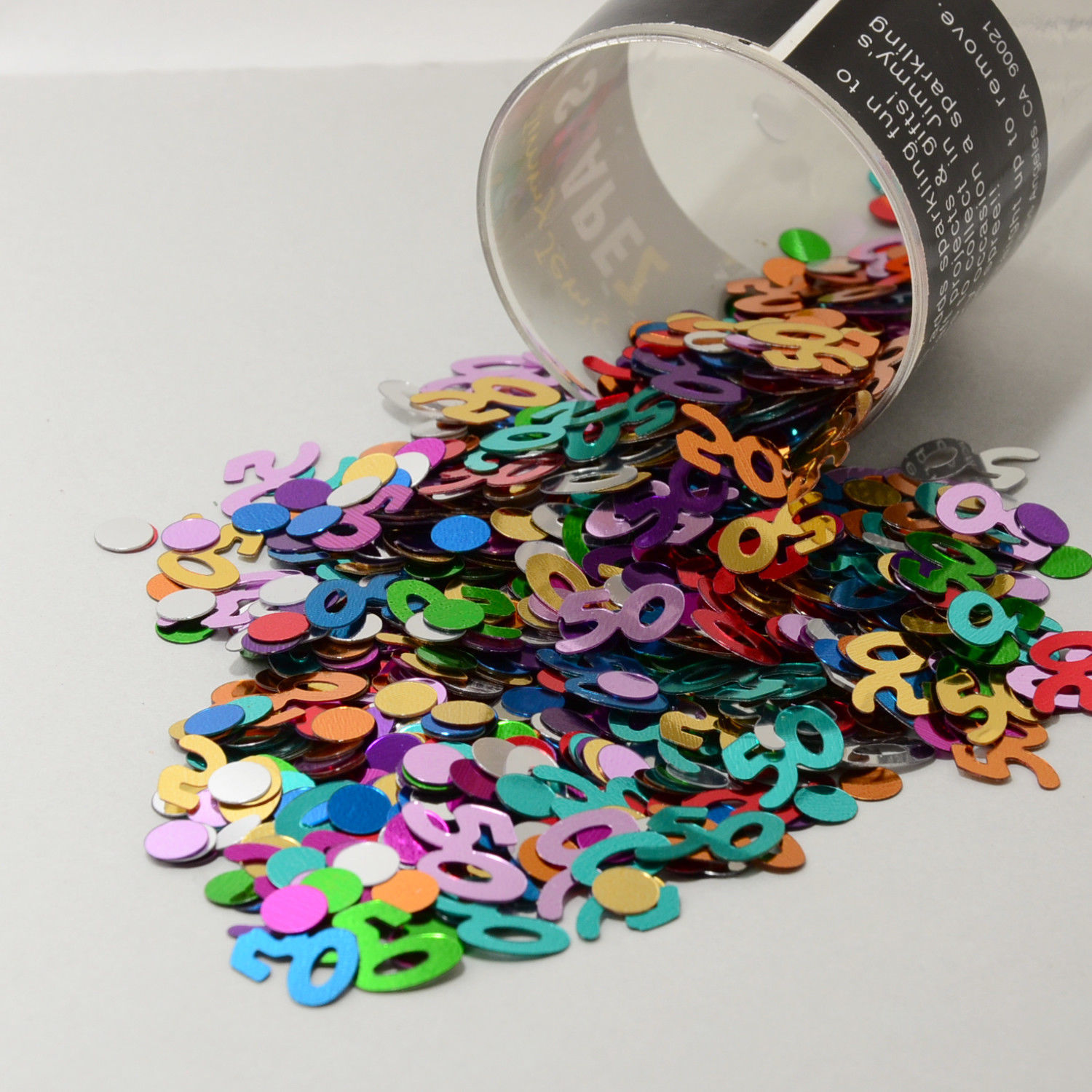 Number 50 and Circles Multicolor Confetti Bag 1/2 Oz FREE SHIPPING CCP9004 - $4.99 - $15.83