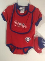 Philadelphia Phillies New BORN/INFANT Onsie Bib And Bootie New And Licensed - £15.14 GBP