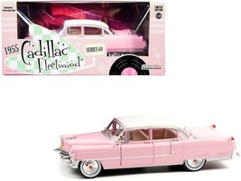 1955 Cadillac Fleetwood Series 60 Pink with White Top 1/24 Diecast Model Car by - £36.37 GBP