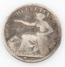 1851 Suizo 1/2 Medio Franco Suiza Fina Foreign Moneda - £45.55 GBP