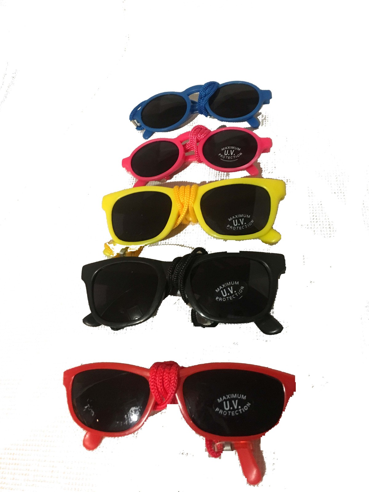 CHILDREN MULTI-COLORED SUN GLASSES - 3 PACK - $3.75