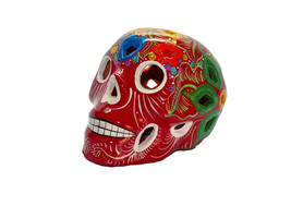Day of The Dead DOD Medium Sugar Skull Lantern Flower Cut Out Red 5.5&quot; L - £23.87 GBP