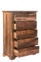 36" Dark Brown Solid Wood Five Drawer Chest - €1.726,73 EUR