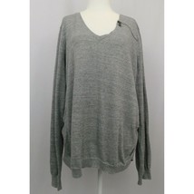 DKNY Jeans Womens Gray Pullover Sweater Size XL Zipper Accent Ruched Sides - £13.97 GBP