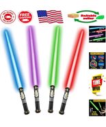 Ultimate 4 Pack Light Up Swords Set with Retractable Handles &amp; FX Sound ... - $996.82 MXN