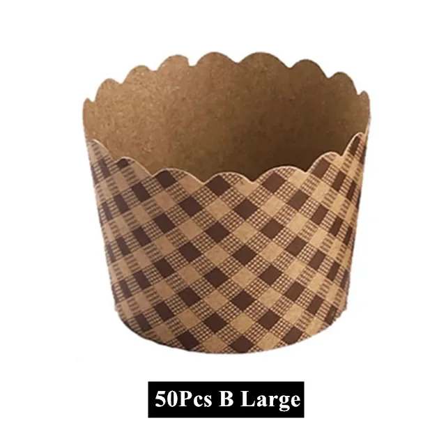 50 Pcs Cupcake Paper Cups Wrapper Baking Cake Cup (Set B - Large)  - £8.30 GBP