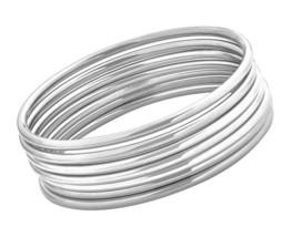 Stainless Steel Glossy Thin Round Bangle Bracelet of - £51.79 GBP