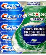 Crest Complete Plus Scope Active Foam Striped Toothpaste 8.2 Oz (5 Pk) 1... - $28.30