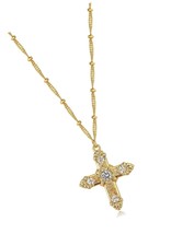 Gold Cross Necklace 14K Gold Plated Dainty Gold Cross - $47.83