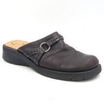 Thom McAn Women Clog Mule Flats Size US 7M Black Leather - £4.74 GBP
