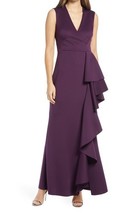 Eliza J EJ8-0110  Ruffle Sleeveless Gown SZ 2 Plum - $132.66