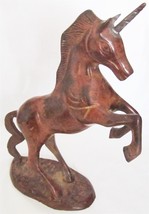 Vintage Rearing Unicorn Horse Figurine Statue Solid Metal 12&quot; - £71.92 GBP