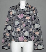 Maxazria Lined Leaves Big Dots Lightweight Lined Jacket Wm&#39;s 6 Appears Unworn - £30.36 GBP