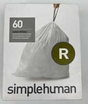 simplehuman CODE R Custom Fit Liners - Trash Bags 10 Liter / 2.6 GAL - 60 CT NIB - £18.25 GBP