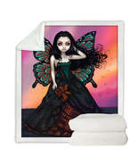 Butterfly Sunset Fairy in a Glorious Dress Throw Blanket - $55.90+