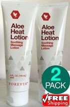 2 Pack Forever Aloe Heat Lotion Soothing Relaxing Massage Gel 4 fl.oz 118 ml - £23.58 GBP