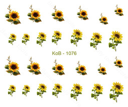 Nail Art Water Transfer Stickers Decal Pretty Sunflowers KoB-1076 - £2.47 GBP