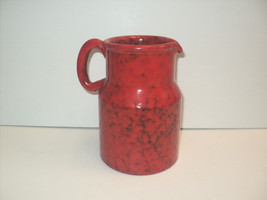 Vintage Peasant Village Italy Pottery Pitcher Red Black Mottled 6&quot; H 66328 1970 - £46.11 GBP