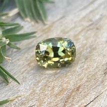 Natural Green Chrysoberyl | Cushion Cut | 7.00x5.20 mm | Unheated Untreated Sapp - £302.15 GBP