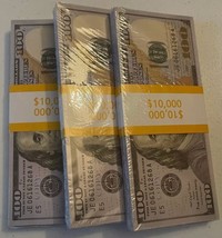 Full Print Realistic Prop Money New Fake 100 Dollar Bills Real Cash Replica 10K - £10.61 GBP