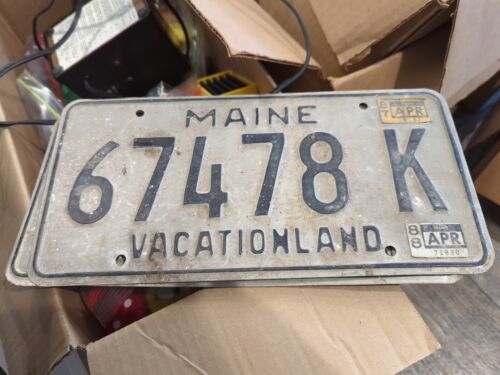1988 MAINE VACATIONLAND STATE License Plate 67478K - $5.93