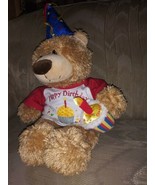 Build A Bear Workshop Happy Birthday Plush 13&quot; Cupcake Party Hat Shirt O... - £33.62 GBP