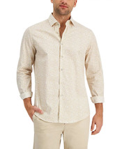 Alfani Men&#39;s Relaxed-Fit Floral Print Shirt in Winter Ivory CB-Small - £15.67 GBP