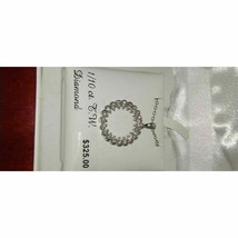 NIB Exquisite circle of Love diamond sterling silver necklace - $222.75