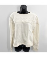 Banana Republic Womens Cream Cropped Lace Sweatshirt Size Med M - $274.99 MXN