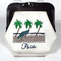 Vintage Florida Souvenir Kiss Clasp Coin Purse Beach Palm Trees - £12.58 GBP
