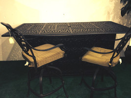 Bar set of 7 outdoor patio furniture cast aluminum 1 Elisabeth table 6 s... - $3,895.00