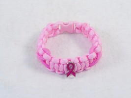 Pink Utility Cord Bracelet ~ Breast Cancer Awareness ~ Fits Girls/Petite Women - £7.66 GBP