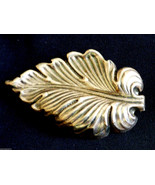 Art Nouveau Style Jewel Art Sterling Silver 925 Leaf Feather Pin Brooch ... - £106.83 GBP