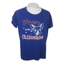 Gildan T Shirt Womens I Sleep with Chihuahuas funny small dog 3XL blue c... - $18.80