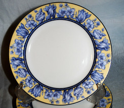 1)Coventry Palace Garden 8 1/8&quot; Dia. Salad Plate Blue Flowers;Yellow Background - £7.96 GBP