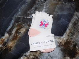 Janie and Jack White W/Butterfly Print Scalloped Socks Size 0-3 Months G... - $9.00
