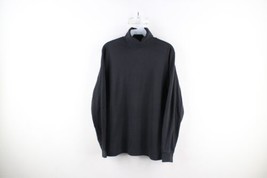 Vintage 90s Lands End Womens Medium Faded Blank Long Sleeve Turtleneck T-Shirt - £31.69 GBP