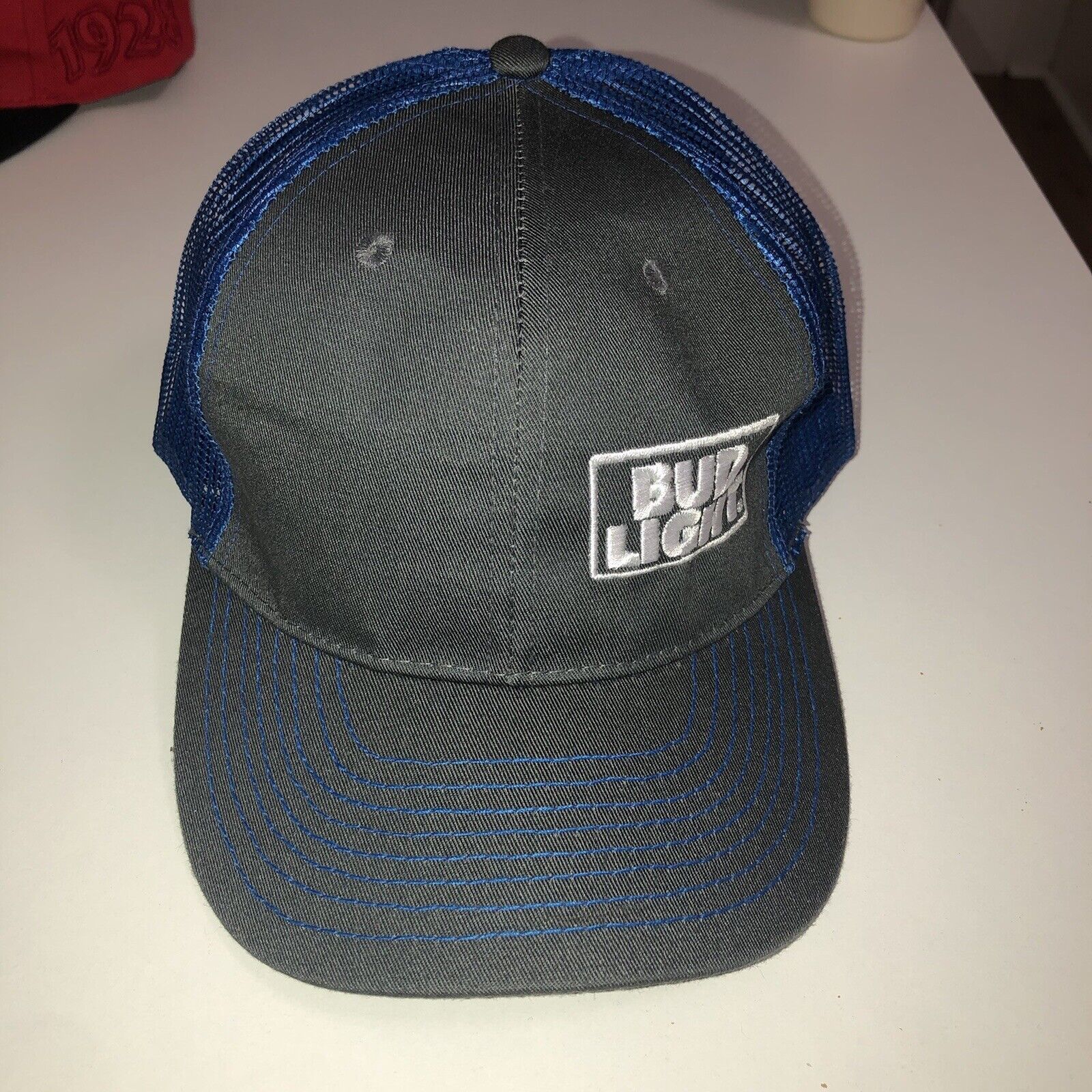 Primary image for Vintage Bud Light Beer Trucker Hat Mesh Snapback Blue Hit Wear