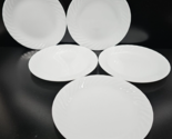 5 Corelle Enhancements Coupe Luncheon Plates Set Corning White Swirl Dis... - £47.23 GBP