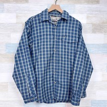 Columbia Titanium Long Sleeve Woven Hiking Shirt Blue Plaid Mens Medium - $29.69